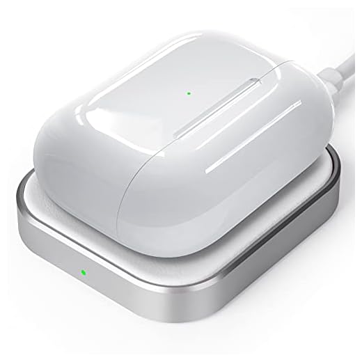 AirPods Pro Charger, Wireless Charging Station for AirPods Pro 3/ Pro 2/Pro, Wireless Charger for Airpods 4 (with Active Noise Cancellation)/ 3rd/ 2rd, White