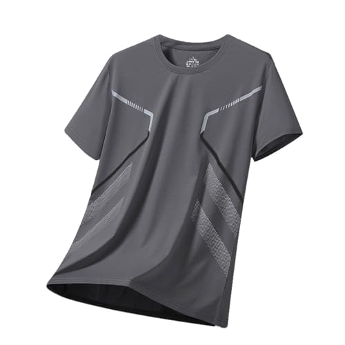 Trainingshemden Herren Leichte Sommer Kurzarm schnelltrocknende Rundhals Sport Sport T-Shirts Baggy Atmungsaktive Laufsport Trainings Aktivbekleidung Atmungsaktive Outdoor Tops