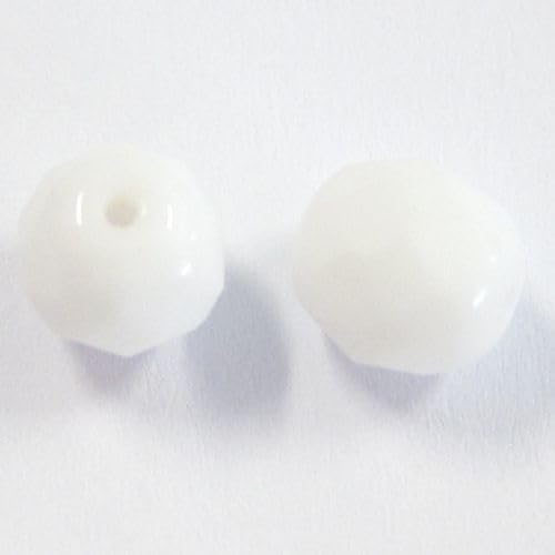 72 pcs Faceted Fire Polished Glass Beads 3 mm White 03000