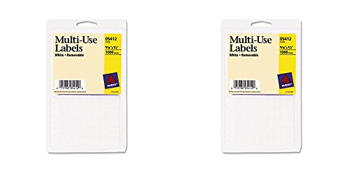 Avery Removable Rectangular Labels, 0.31 x 0.5 Inches, White, Pack of 1100 (5412), 2 Packs