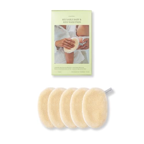 Waschies Babys & Kinder Waschpads – 5er-Set Pastellgelb– hergestellt in Deutschland - Eignung bei Windeldermatitis & Neurodermitis - hypoallergene Alternative zu Einweg-Feuchttüchern und Waschlappen