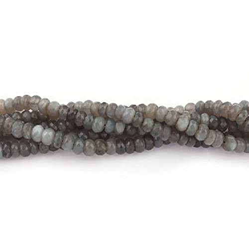 LKBEADS Duża wyprzedaż Halloween partia zbiorcza 5 długich żyłek AAA jakość rzadki naturalny szary kamień księżycowy fasetowane rondelles - okrągłe koraliki 8 mm-9 mm 25 cm SB418