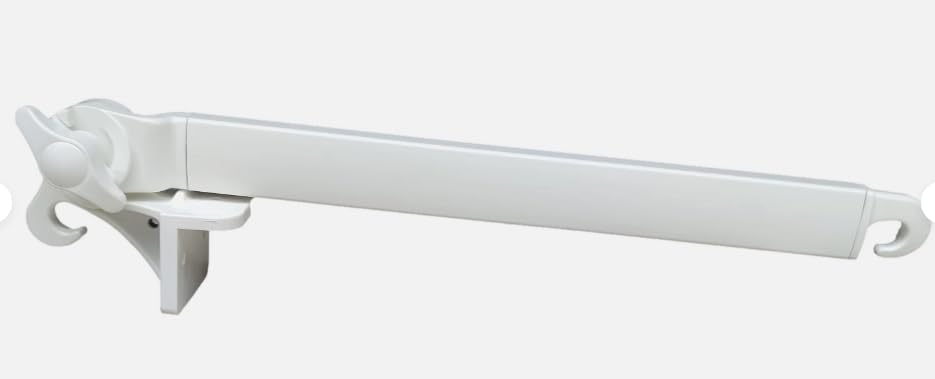 Braccetti per Tenda da Sole a Caduta, Coppia in Ferro, Montaggio a Balcone, Bianco, 50 cm