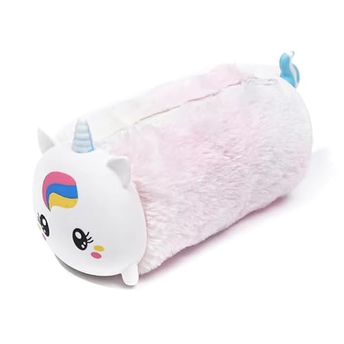 BSITSSS Trousse Crayon de Couleur Licornes, Peluche Arc-en-Ciel Trousse Scolaire avec Fermeture à Glissière, Unicorn Cute Etui Stylo Silicone Souple pour...