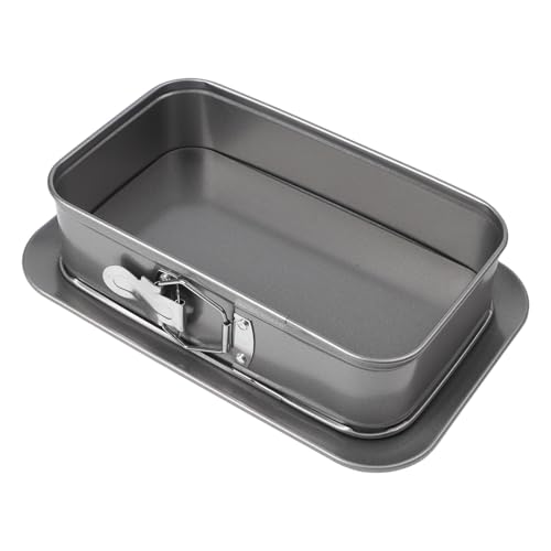 Vilgftyiet Molde rectangular profesional de acero al carbono con parte inferior extraíble de liberación rápida para tarta de queso, tiramisú, mousse, pizza, cocina, utensilios para hornear, 28 x 18 x