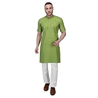 Rajubhai Hargovindas Men’s Premium Cotton Half Sleeve Solid Kurta