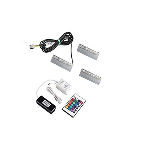 4 x RGB-CLIPS jako oświetlenie krawędzi szklanych + kontroler RGB + transformator LED - kompletny (4 RGB-CLIP + kontroler RGB + transformator LED)