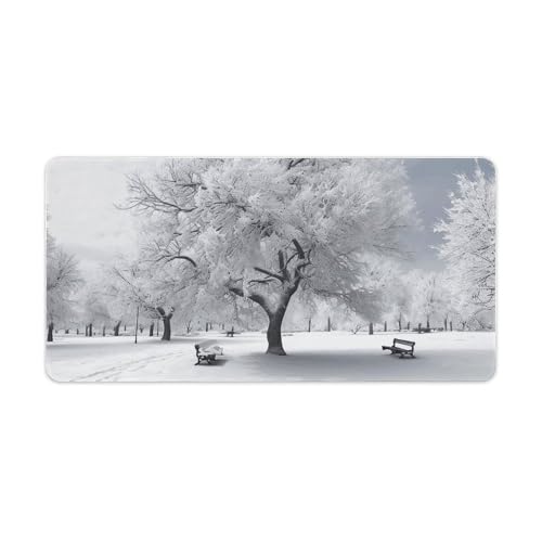 Tapis de souris grande taille pour éviter les glissements avec motif arbre de neige
