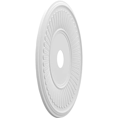 Image of Ekena Millwork CMP22BE Berkshire Thermoformed PVC Ceiling Medallion (Fits Canopies up to 10 1 /8 inch), 22 inchOD x 3 1 /2 inchID x 1 inchP