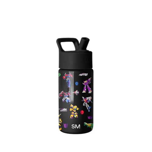 Image of Simple Modern Transformers Kids Water Bottle with Straw Lid | 14oz Insulated Stainless Steel Kids Tumbler & Spill Proof Toddler Cup for School, Girls, Boys | Summit | Block Nation