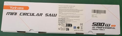 Yunirvana Compact Circular Saw, 580W Power, 3500 RPM, 28.5mm Max Cutting Depth, Includes 3X 85mm Blades, Laser Guide for Precision, Ideal for Cutting Wood, PVC, and More 14 Yunirvana Compact Circular Saw, 580W Power, 3500 RPM, 28.5mm Max Cutting Depth, Includes 3X 85mm Blades, Laser Guide for Precision, Ideal for Cutting Wood, PVC, and More - Image 14