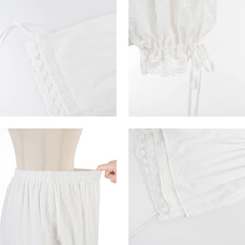 CR ROLECOS Women Lolita Bloomers Cute Tiered Ruffle Lace Pumpkin Pants Bottom Shorts4