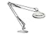 Vision-Luxo 18351LG LFM LED Illuminated Magnifier, 30" Arm, 3 Diopter, Weighted Base, Aluminum, Light Gray