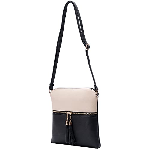 Image of Solene Womens Lightweight Medium Crossbody Purse with Tassel, Perfect Size Crossbody Bags for Daily Use, travel