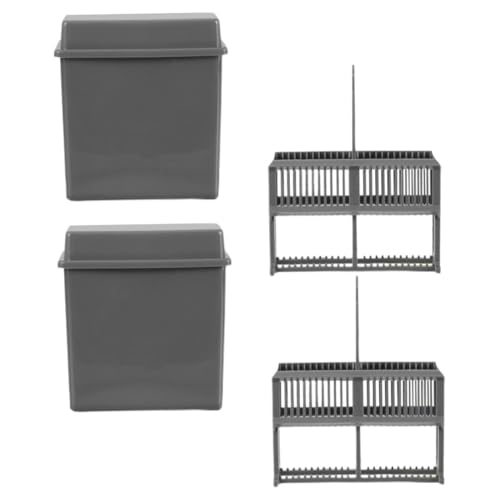 Unomor Microscope Slide Staining Jar Set Plastic Rack 24 Slots Lab Slide Storage