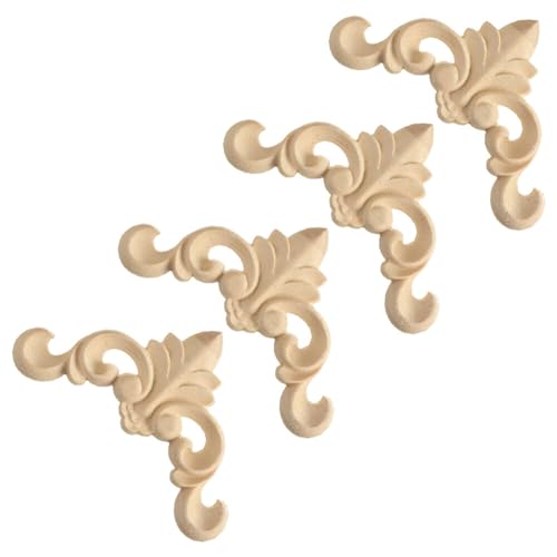 【Pacchetto incluso】 Riceverete 1 set di 4 decalcomanie angolari in legno intagliato. Le decalcomanie in legno intagliato sono disponibili in 2 dimensioni - 4cmx4cm/8cmx8cm.
