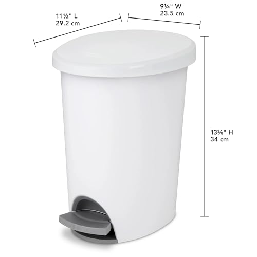 Caneca de basura ovalada pequeña de plástico con pedal 2.6 gal miniatura 3