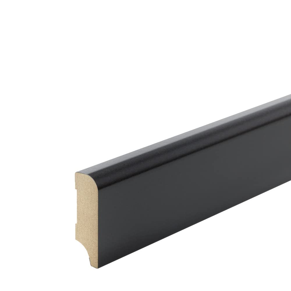 Schwarze Sockelleisten München Profil MDF Folie [SPARPAKET] Farbe 40mm, Größe 20 stück / 46lfm