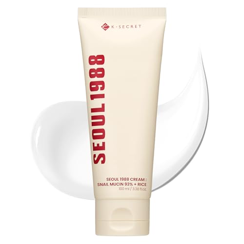 K-SECRET SEOUL 1988 Snail Mucin 93% Cream – Concentrated Yet Lightweight Formula Infused with 93% Snail Mucin | Non-Sticky & Fast-Absorption Facial Cream | Korean Skincare, 100ml / 3.38 fl oz