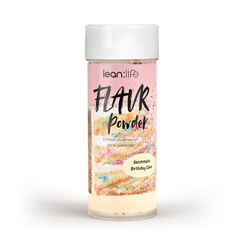 Lean:Life FLAVR Powder 60g Streuer - Birthday Cake – Geschmackspulver zuckerfrei & kalorienarm – Flavour Pulver für Kaffee, Porridge, Quark & Dessert
