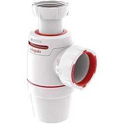 Sifon Fregadero Bricomart Wirquin 30722156 Neo Air-Sifón de Fregadero (diámetro 40 mm), Blanco