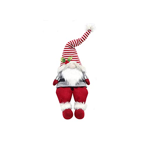 Let's Party Decorative & Novelty Polyester Floor & Tabletop Sitting Santa Claus Gnome for Home, Room, & Office Display During Christmas & Winter, 25