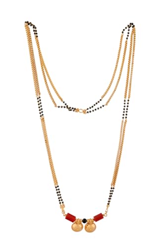 Radha's Creations jewellery LONG mangalsutra (30") with karimani one gram gold for women no.803