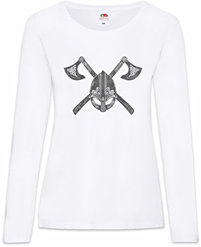 T-Shirt à Manches Longues Viking Helmet & Axes pour Femme Urban Backwoods