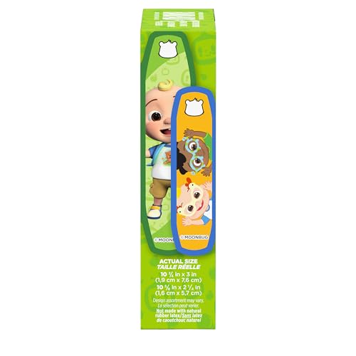 Image of Band-Aid Brand Adhesive First Aid Bandages for Kids & Toddlers Featuring Moonbug CoComelon Characters, Sterile Individually Wrapped Bandages for Minor Cuts & Scrapes, Assorted Sizes, 20 Ct