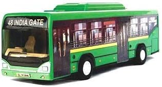 AshmAadi® Miniature Collection - Low Floor Bus (Green)- Toy with Pullback Action (Size L-20 x W-5 x H-6 cms)
