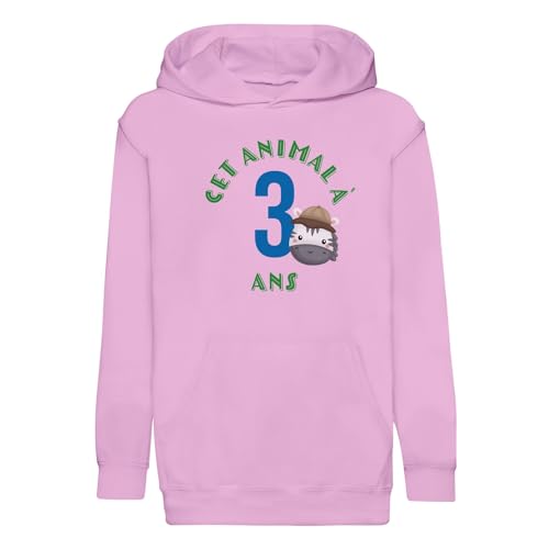Sweat à capuche enfant thème safari vêtement anniversaire 3 ans douillet