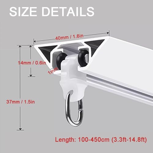 Rail de plafond aluminium blanc 250 cm polyvalent intérieur