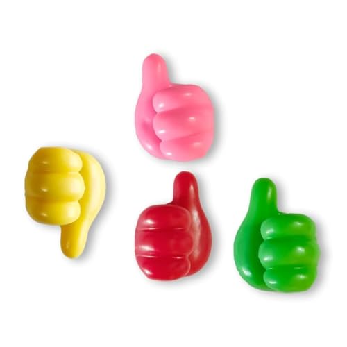 Image of 10 Pack Silicone Thumb Wall Hooks Multicolor Self Adhesive Nail-Free Utility Hooks Multipurpose Cable Organizer Clips Key Hanger Desk Wire Management Decorative Thumb Shape Holder