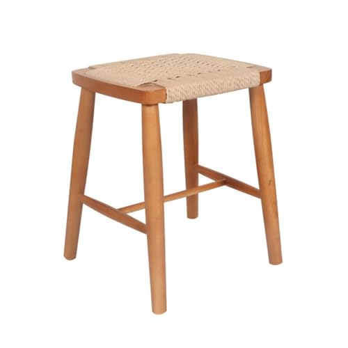 Banco Zapatero Taburete Nórdico Simple De Madera Maciza Con Cuerda Cuadrada, Taburete De Roble For Puerta De Casa, Taburete For Cambiar Zapatos, Taburete De Tocador For Dormitorio Banco Zapatero Con A