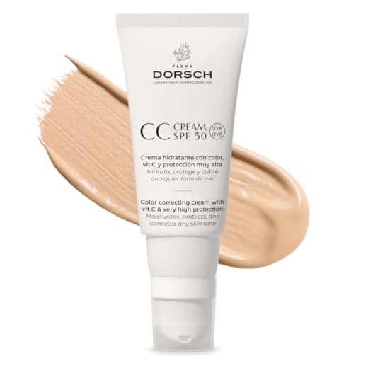 FARMA DORSCH - CC Cream Hidratante Correctora con Color y Protección SPF 50- Crema Hidratante Facial Mujer Protector Solar 50 - Crema Antimanchas. Crema facial mujer con Vitamina C y E (50 ml)