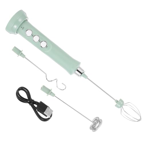 Alipis Batidor Eléctrico De Mano Usb Recargable Verde, Espumador De Leche Portátil Mini, Agitador Inalámbrico Para Café y Huevo, Para Uso Doméstico y Bebidas, Compacto y Fácil De Transportar