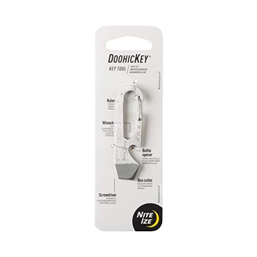 Nite Ize KMT-11-R3 Sized Easily attaches to an existing Chain or Strap DoohicKey Key Keychain Multi-Tool (1 Pack), One, Stainless