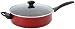 Farberware Dishwasher Safe Aluminum Nonstick 5-Quart Covered Jumbo Cooker, Red