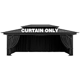 Pakunoda Cortina de repuesto universal de 4 paneles laterales de 12 x 20 pies, jardín y patio trasero (solo cortina)