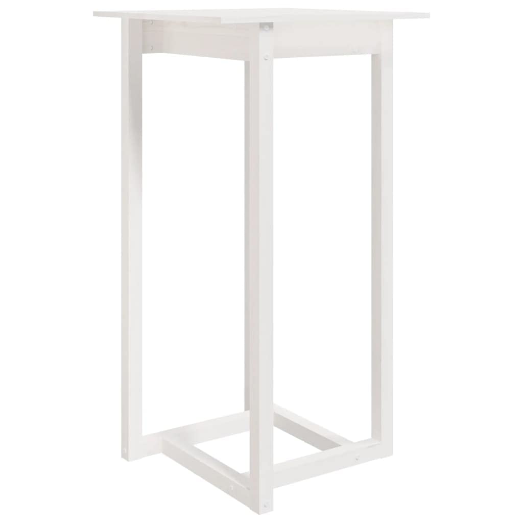 Ensemble de bar 3 pièces blanc en pin massif avec 2 tabourets de bar, table de bar 60 x 60 x 110 cm, meuble de salle à manger stable, peu encombrant, idéal pour la cuisine, la salle à manger