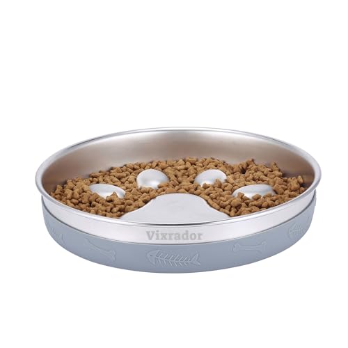 Vixrador Slow Feeder Dog Bowls,Stainless Steel Non-Slip Dog Slow Feeder Bowl,Dog Bowl Slow Feeder for Small Medium Large Breeds,Slow Down Eating Dog Bowl for Fast Eaters