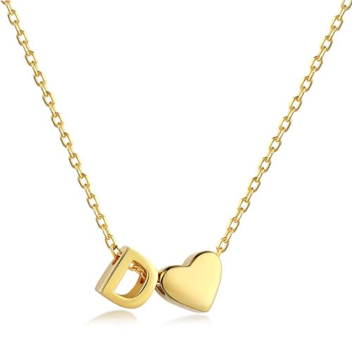 Collier initiale or 18 carats pour femme en maille délicate et pendentif cœur élégant