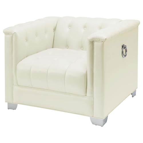 Sillón Blanco con Tapizado de Cuero Sintético miniatura 4
