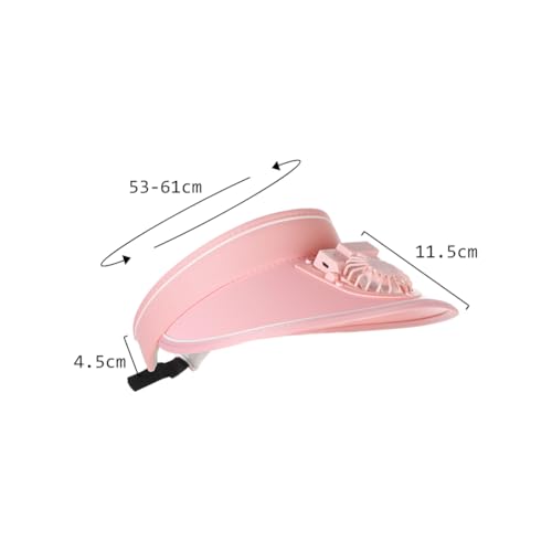 Image of Sun Visor Hat with USB Fan, Summer Empty Top 3 Temp Settings Beach Cooling Anti UV Adjustable Fishing Hiking Cycling Cap
