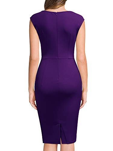 Image of Miusol Women's Retro Ruffle Style Slim Work Pencil Dress