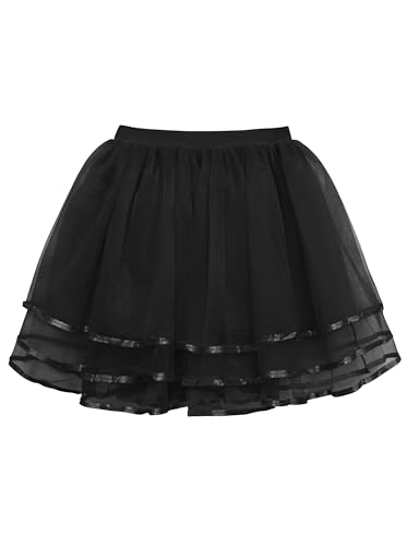 Wikoan Petticoat Unterrock Damen Kurz Reifrock Underskirt für 50er Rockabilly Tüllrock Frauen Vintage A-Linie Kleid Ballett Tutu Rock Petticoat...
