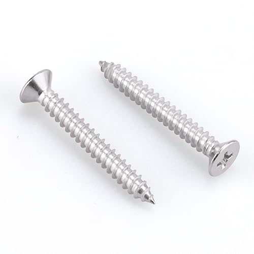 Vis à tôle tête plate 3,8 cm cruciforme inox 304 pour bois et métal x100 - 6