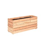 Mega Holz Pflanzkübel Modulo 30x90x39 cm Lärche, Blumenkübel aus Holz, wetterfest, Innen- und Außenbereich, Witterungsbeständig, Blumenkasten für Garten, Terrasse und Balkon, Modular und Stapelbar