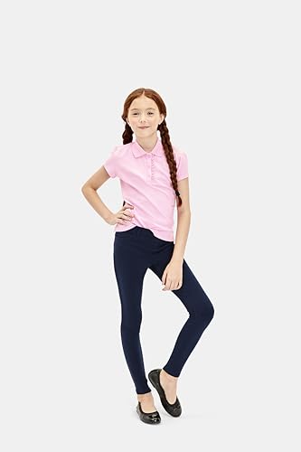 The Children's Place Girls Short Sleeve Ruffle Pique Polo Shirt, Sparkle Pink Single, Small US - image 2