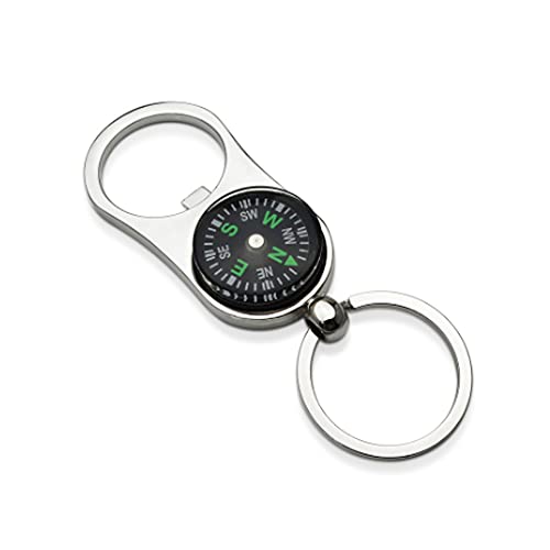 IKAAR Porte-clés décapsuleur en métal multifonction avec mini boussole - Cadeau pour homme et femme Cover